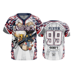 2952 FD MENS 2 BUTTON SCOOP NECK CL TEAM-AMERICA