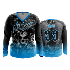 2947 FD Womens V-Neck Longsleeve NEMESIS-BRITE-BLUE