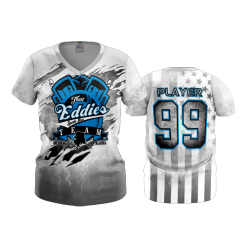 2292 FD Womens V-Neck THAT-EDDIES-TEAM-WHITEOUT