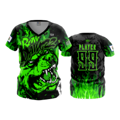 2962 FD Womens V-Neck RAW-DAWGZZ-BLACK-FLO INK + $5