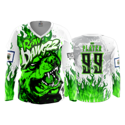 2962 FD Womens V-Neck Longsleeve RAW-DAWGZZ-WHITE-FLO INK + $5