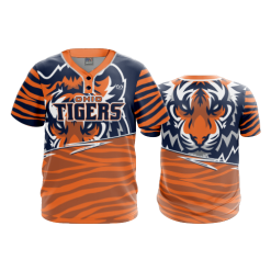 2868 FD MENS 2 BUTTON SCOOP NECK CL TIGERS-SPIRIT