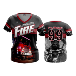 3001 FD Womens V-Neck SPANISH-FORK-FIRE