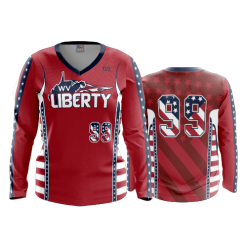 2826 FD Womens V-Neck Longsleeve WV-LIBERTY-RED