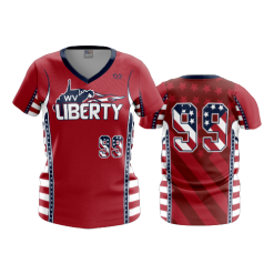 2826 FD Womens V-Neck WV-LIBERTY-RED