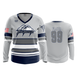 2987 FD Womens V-Neck Longsleeve THUNDER-BASEBALL-GREY