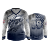 2987 FD Womens V-Neck Longsleeve THUNDER-BASEBALL-NAVY