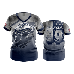 2987 FD Womens V-Neck THUNDER-BASEBALL-NAVY