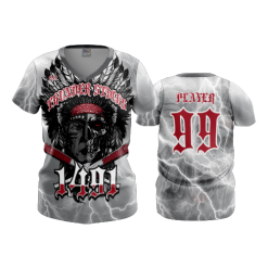 2993 FD Womens V-Neck THUNDER-STICKS-GREY