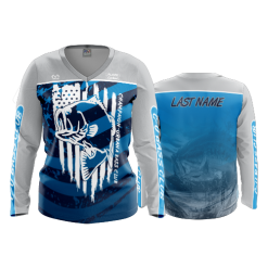 2955 FD Womens V-Neck Longsleeve URBANA-BASS-CLUB-BLUE