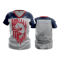 2955 FD Womens V-Neck URBANA-RED-NAVY