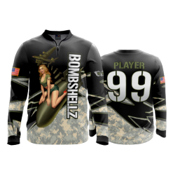 2342 FD Quarter Zip Batting Jacket LS BOMBSHELLZ-ADDON