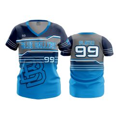 3017 FD Womens V-Neck BLUE-BALLERS