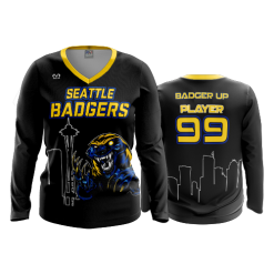 2691 FD Womens V-Neck Longsleeve SEATTLE-HONEY-BADGERS-BLACK