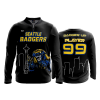 2691 FD Quarter Zip Batting Jacket LS SEATTLE-HONEY-BADGERS-QUARTER-ZIPS