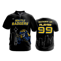 2691 FD Quarter Zip Batting Jacket SS SEATTLE-HONEY-BADGERS-QUARTER-ZIPS