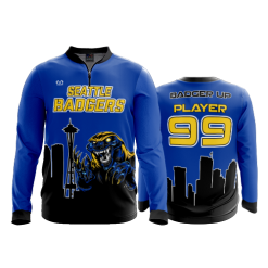 2691 FD Quarter Zip Batting Jacket LS SEATTLE-HONEY-BADGERS-QUARTER-ZIPS