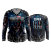 POP SLOW FD Womens V-Neck Longsleeve AMERICA-IS-BACK