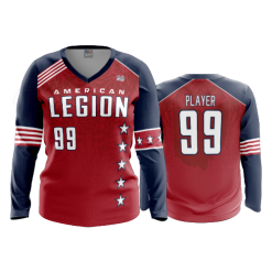 POP BASE FD Womens V-Neck Longsleeve AMERICAN-LEGION