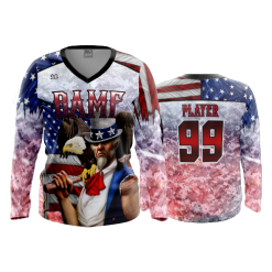 POP SLOW FD Womens V-Neck Longsleeve BAMF-WHITE-2021