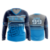 POP SLOW FD Womens V-Neck Longsleeve BLUE-BALLERS