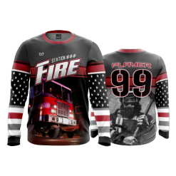 POP SLOW FD Long Sleeve MENS FIRE-2021-STATION-NUMBER