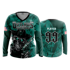 POP SLOW FD Womens V-Neck Longsleeve OUTLAWS-AND-OUTSIDERS