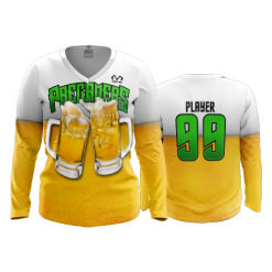 POP SLOW FD Womens V-Neck Longsleeve PREGAMERS