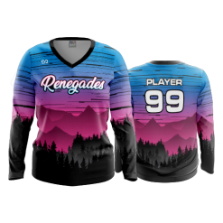POP SLOW FD Womens V-Neck Longsleeve RENEGADES