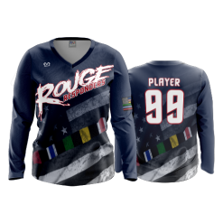 POP SLOW FD Womens V-Neck Longsleeve ROUGE-RESPONDERS