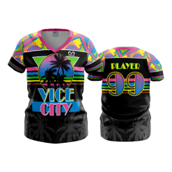 POP SLOW FD Womens V-Neck VICE-CITY