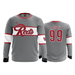 2908 FD Long Sleeve MENS REDS-CHARCOAL