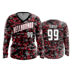 3062 FD Womens V-Neck Longsleeve HELLHOUNDS