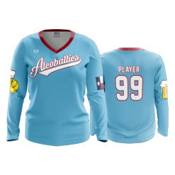 3080 FD Womens V-Neck Longsleeve ALCOBALLICS-1