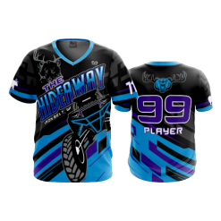 464 FD Sport V-Neck MENS THE-HIDEAWAY-FLO-PURP-FLO INK + $5