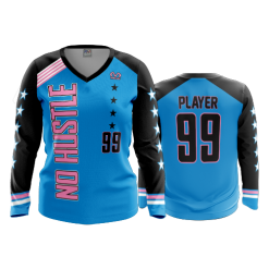 1773 FD Womens V-Neck Longsleeve NO-HUSTLE-2