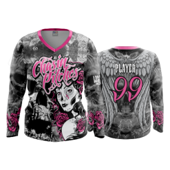 3081 FD Womens V-Neck Longsleeve CHASIN-PITCHES