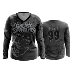 3087 FD Womens V-Neck Longsleeve GREASY-STRANGLERS