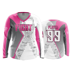 POP SLO FD Womens V-Neck Longsleeve FIGHT