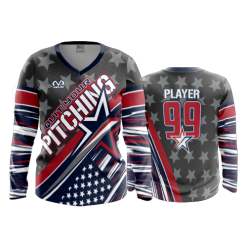 POP SLO FD Womens V-Neck Longsleeve QUIT-YOUR-PITCHING