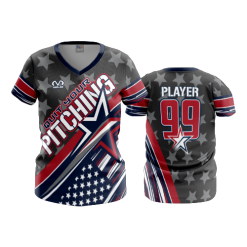 POP SLO FD Womens V-Neck QUIT-YOUR-PITCHING