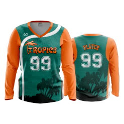 POP SLOW FD Womens V-Neck Longsleeve TROPICS-2021