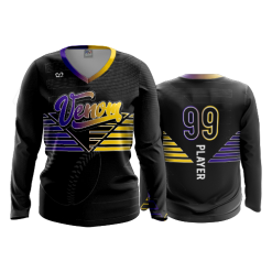 POP SLO FD Womens V-Neck Longsleeve VENOM