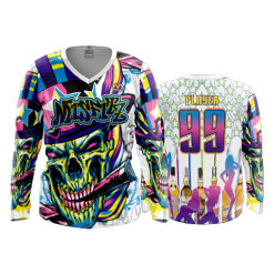 3088 FD Womens V-Neck Longsleeve MISFITS-WHITE