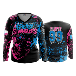 3087 FD Womens V-Neck Longsleeve GREASY-STRANGLERS-HEAT