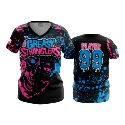 3087 FD Womens V-Neck GREASY-STRANGLERS-HEAT