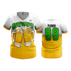 2982 FD Womens V-Neck HERE-FOR-THE-BEER