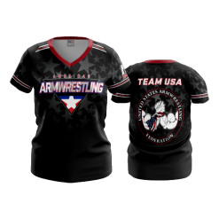 1973 FD Womens V-Neck TEAM-USA-ARM-WRESTLING