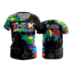 3099 FD Womens V-Neck POP-SLO-THINK-DIFFERENT