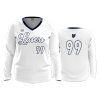 3113 FD Womens V-Neck Longsleeve LASERS-08-WHITEOUT